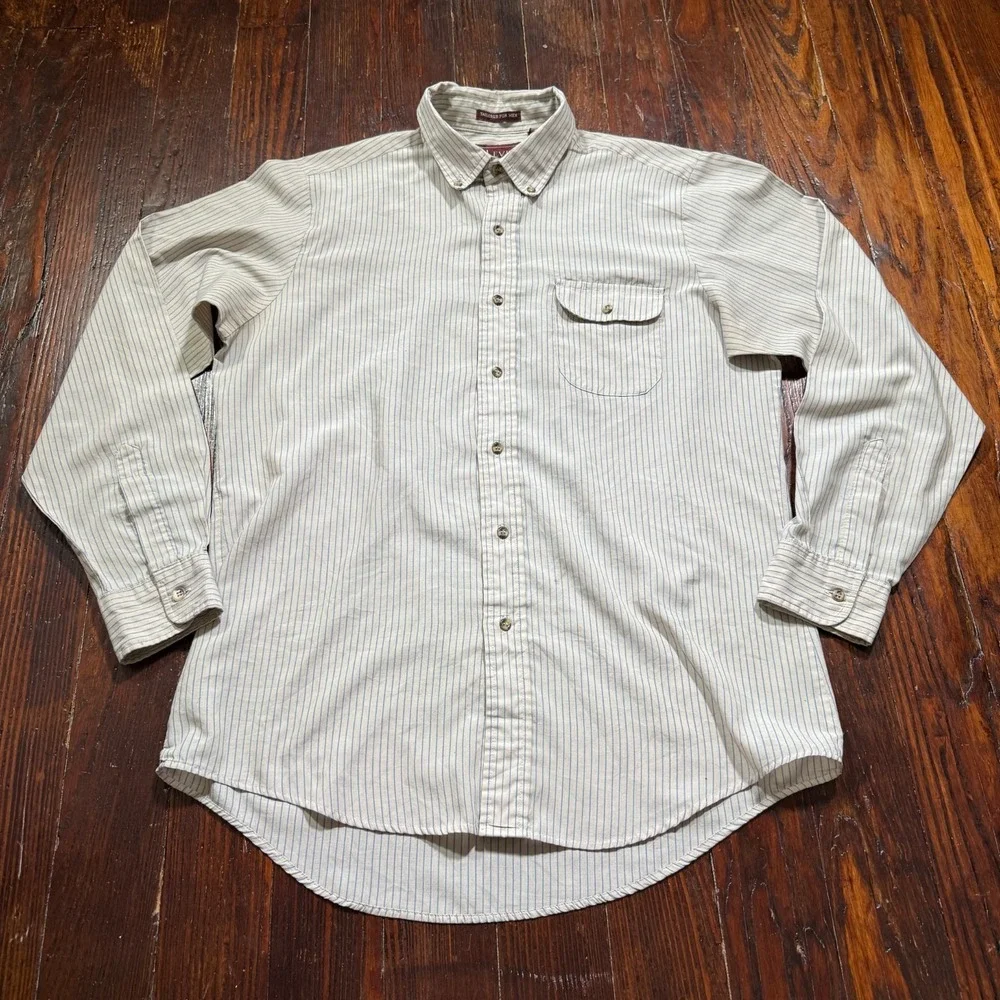 Vintage Levis Shirt Mens Large‎ Striped Button Paper Thin Taiwan ROC 80s
